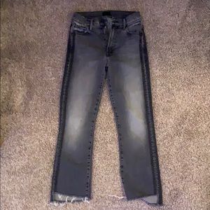 Mother Jeans Insider Crop Step Fray Black size 26